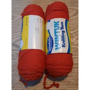 Lot Of 2- Wonder Art Wintuk Knitting Yarn Rust Color